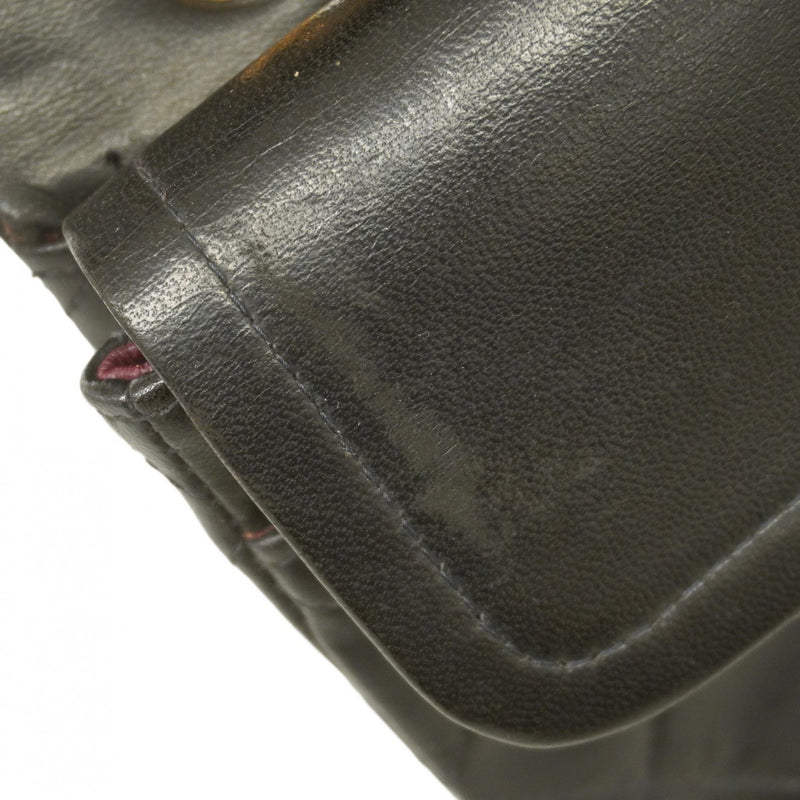 ★SALE【5hb0572-h】シャネル ショルダーバッグ マトラッセ Wフラップ Wチェーン ラムスキン ブラック ゴールド金具【中古】レディース
