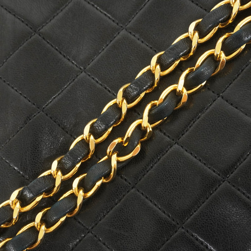 ★最終価格★SALE【5hb0649-h】シャネル ショルダーバッグ ミニマトラッセ チェーンショルダー ラムスキン ブラック ゴールド金具【中古】レディース