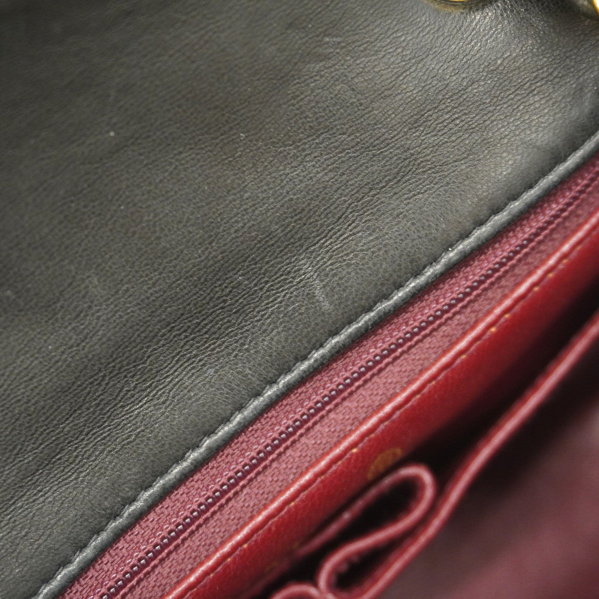 ★SALE【5hb0680-h】シャネル ショルダーバッグ ミニマトラッセ チェーンショルダー ラムスキン ブラック ゴールド金具【中古】レディース