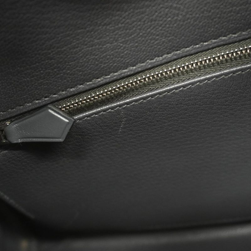 【5hb0958】エルメス ハンドバッグ バーキン30 トワルアッシュ ボックスカーフ アルドワーズ シルバー金具 □K刻印【中古】レディース