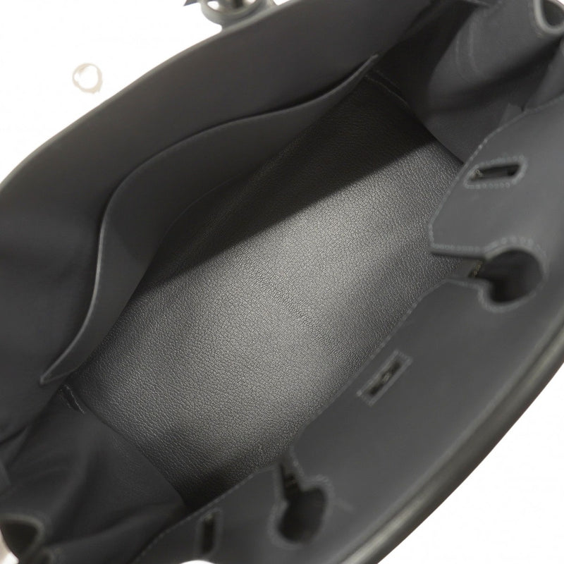 【5hb0958】エルメス ハンドバッグ バーキン30 トワルアッシュ ボックスカーフ アルドワーズ シルバー金具 □K刻印【中古】レディース