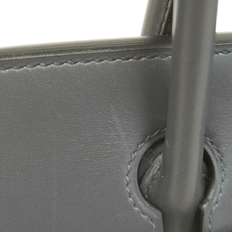 【5hb0958】エルメス ハンドバッグ バーキン30 トワルアッシュ ボックスカーフ アルドワーズ シルバー金具 □K刻印【中古】レディース