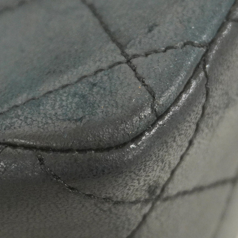 ★最終価格★SALE【5hb1002-h】シャネル ショルダーバッグ Wフラップ Wチェーン マトラッセ ラムスキン ブラック ゴールド金具【中古】レディース