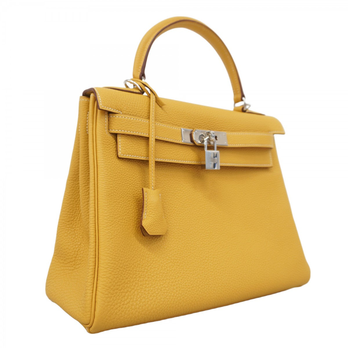 【5hb1074】エルメス ハンドバッグ ケリー28 トゴ カリー シルバー金具 □L刻印【中古】レディース