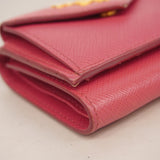 ★最終価格【5hb1346-h】プラダ 三つ折り財布 レザー ピンク ゴールド金具【中古】レディース