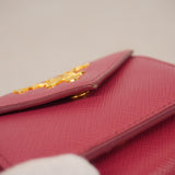 ★最終価格【5hb1346-h】プラダ 三つ折り財布 レザー ピンク ゴールド金具【中古】レディース