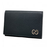 ★SALE【5hb1520】グッチ 名刺入れ 473923 レザー ブラック シルバー金具【中古】メンズ
