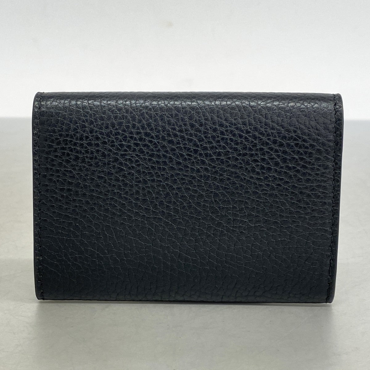 ★SALE【5hb1520】グッチ 名刺入れ 473923 レザー ブラック シルバー金具【中古】メンズ