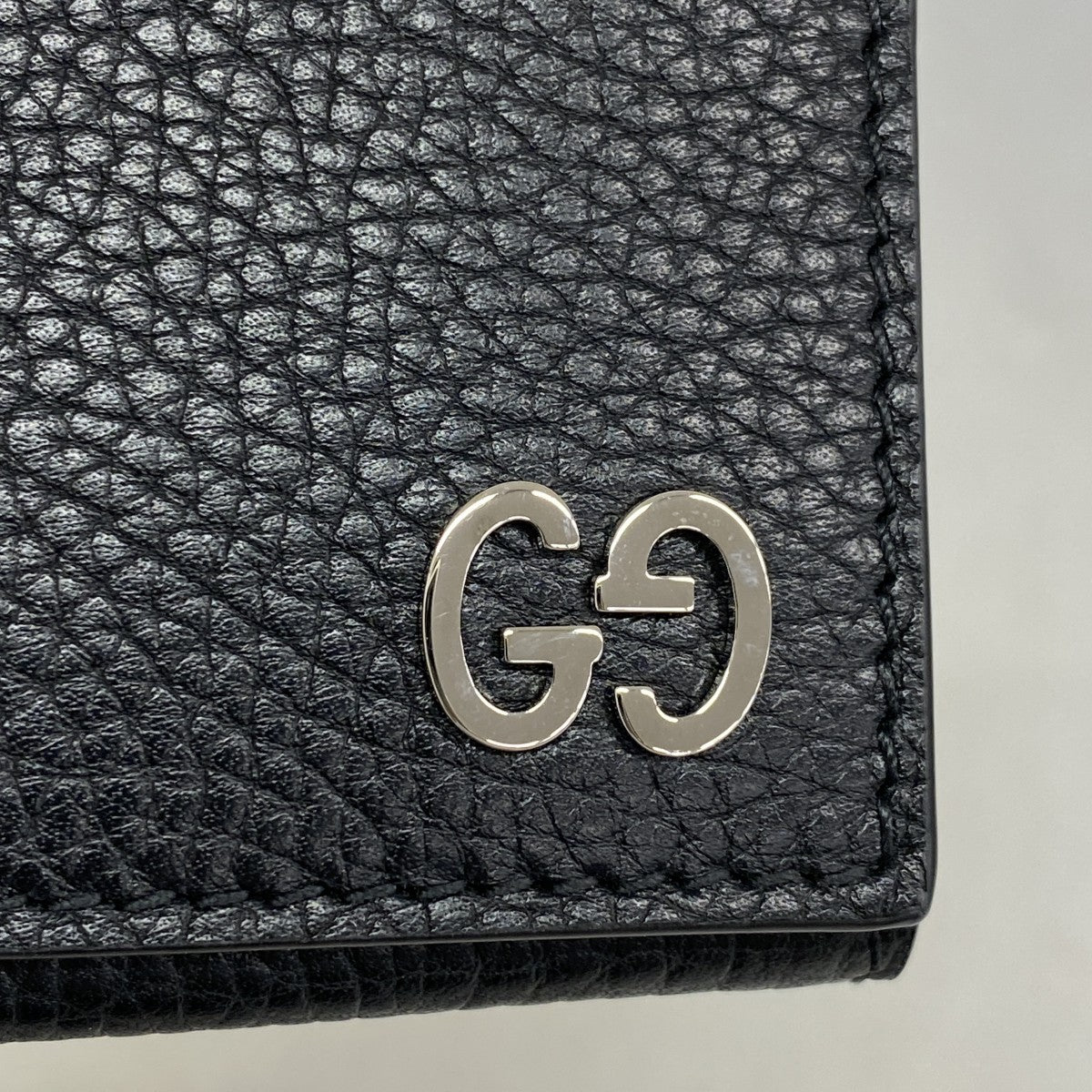 ★SALE【5hb1520】グッチ 名刺入れ 473923 レザー ブラック シルバー金具【中古】メンズ