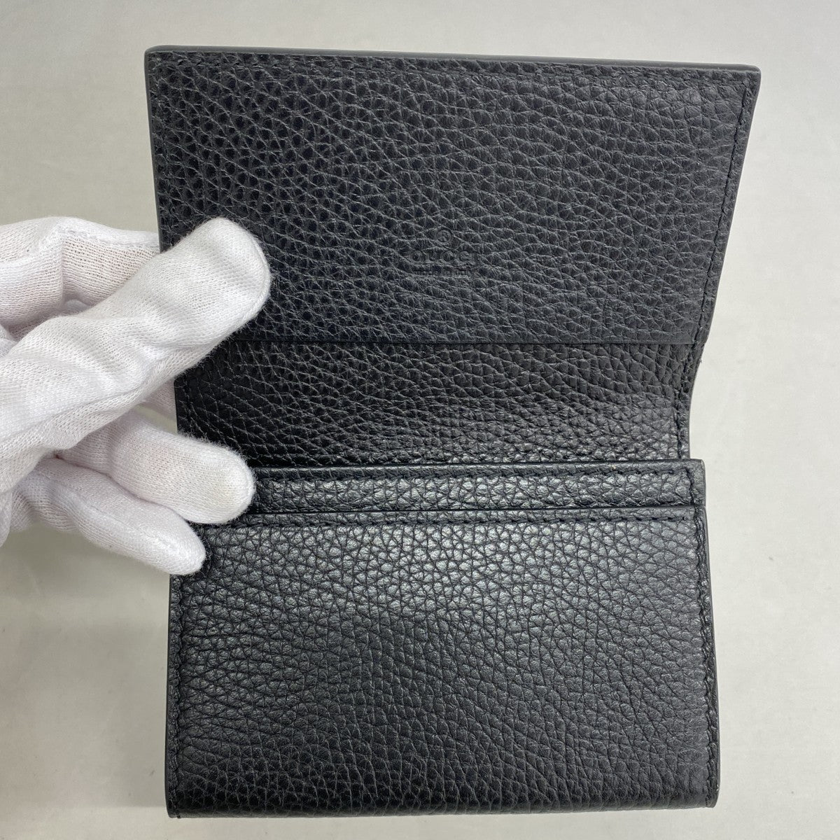 ★SALE【5hb1520】グッチ 名刺入れ 473923 レザー ブラック シルバー金具【中古】メンズ