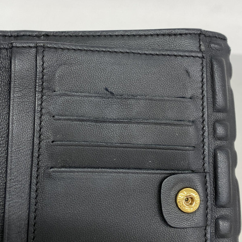 ★最終価格★SALE【5hb1598】フェンディ 財布 レザー ブラック ゴールド金具【中古】レディース