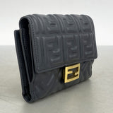 ★最終価格★SALE【5hb1598】フェンディ 財布 レザー ブラック ゴールド金具【中古】レディース