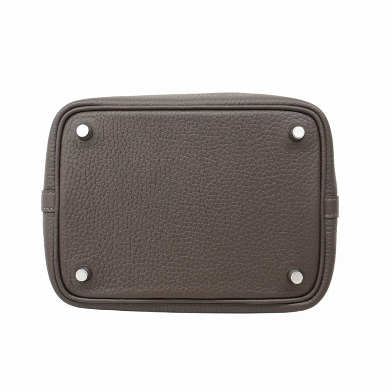 ★SALE【5hb1662-h】エルメス ハンドバッグ ピコタンロックPM トリヨンクレマンス エベーヌ シルバー金具 K刻印【中古】レディース