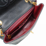 ★SALE【5hb1673-h】シャネル ショルダーバッグ ミニマトラッセ チェーンショルダー ラムスキン ブラック ゴールド金具【中古】レディース