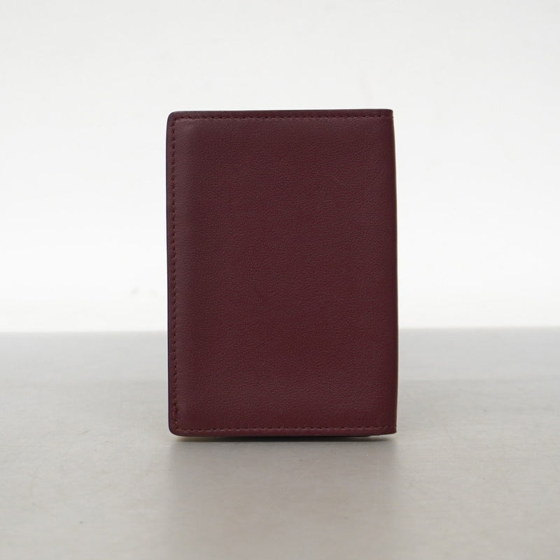 ★SALE【5hb1684-h】カルティエ カードケース マスト レザー ボルドー ゴールド金具【中古】レディース