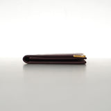 ★SALE【5hb1684-h】カルティエ カードケース マスト レザー ボルドー ゴールド金具【中古】レディース