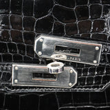 【5hb1708-g-h】エルメス ハンドバッグ バーキン30 ポロサス ブラック シルバー金具 □E刻印【中古】レディース