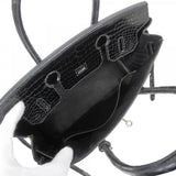 【5hb1708-g-h】エルメス ハンドバッグ バーキン30 ポロサス ブラック シルバー金具 □E刻印【中古】レディース