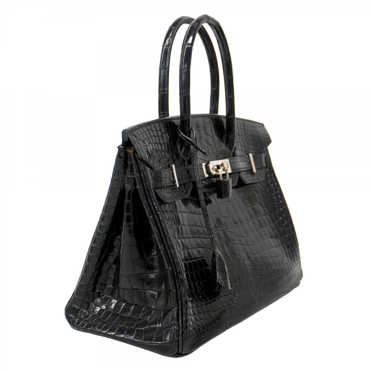 【5hb1708-g-h】エルメス ハンドバッグ バーキン30 ポロサス ブラック シルバー金具 □E刻印【中古】レディース