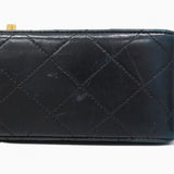 ★SALE【5hc1817-h】シャネル ショルダーバッグ マトラッセ Wフラップ Wチェーン ラムスキン ブラック ゴールド金具【中古】レディース