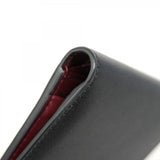 【5hc1840-h】カルティエ 財布 マスト レザー ブラック シルバー金具【中古】メンズ
