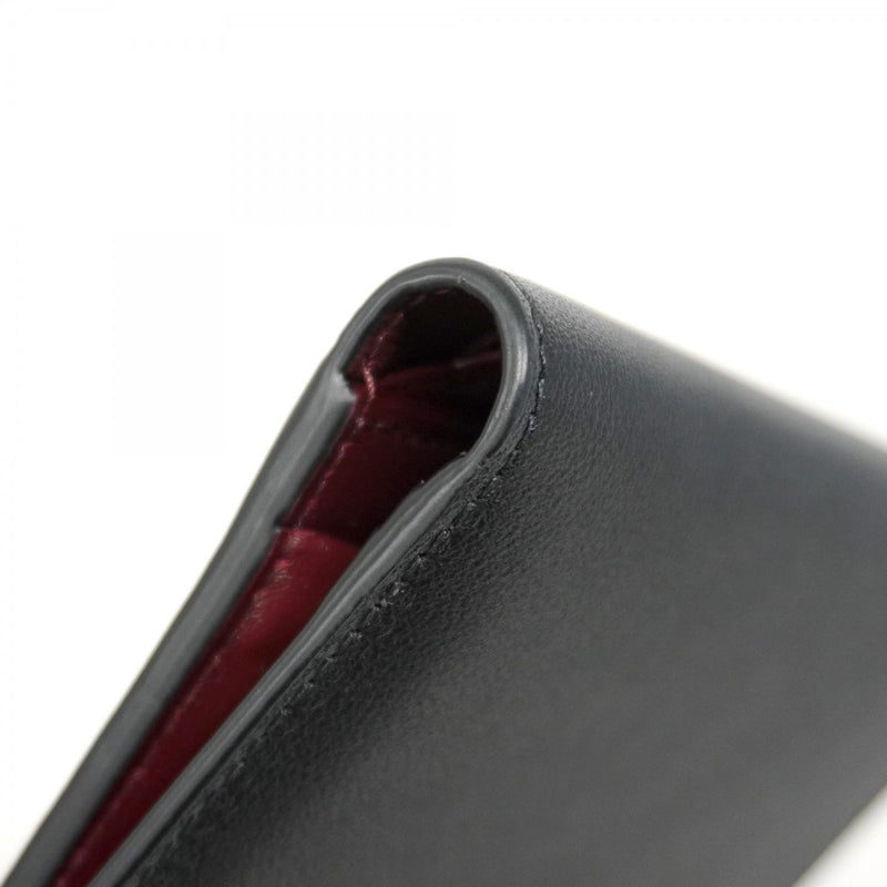 【5hc1840-h】カルティエ 財布 マスト レザー ブラック シルバー金具【中古】メンズ