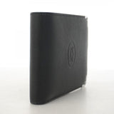 【5hc1840-h】カルティエ 財布 マスト レザー ブラック シルバー金具【中古】メンズ