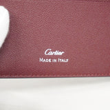 【5hc1840-h】カルティエ 財布 マスト レザー ブラック シルバー金具【中古】メンズ