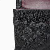 ★SALE【5hc1882-h】シャネル ショルダーバッグ マトラッセ Wフラップ Wチェーン キャビアスキン ブラック シルバー金具【中古】レディース