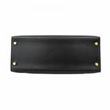 【5hc1916-h】エルメス ハンドバッグ ケリー28 ボックスカーフ ブラック ゴールド金具 □P刻印【中古】レディース