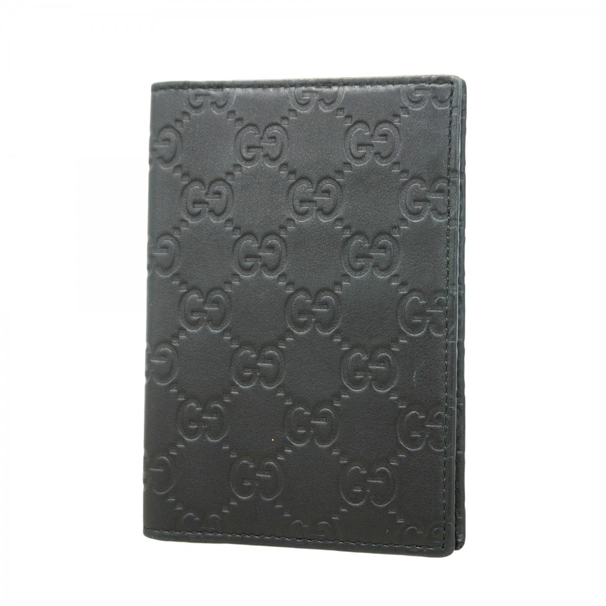 【5hc1941-h】グッチ 手帳カバー グッチシマ 154694 レザー ブラック【中古】メンズ レディース ユニセックス