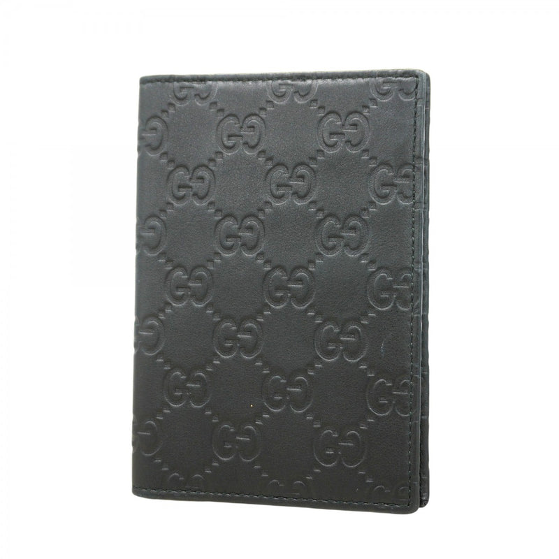 【5hc1941-h】グッチ 手帳カバー グッチシマ 154694 レザー ブラック【中古】メンズ レディース ユニセックス