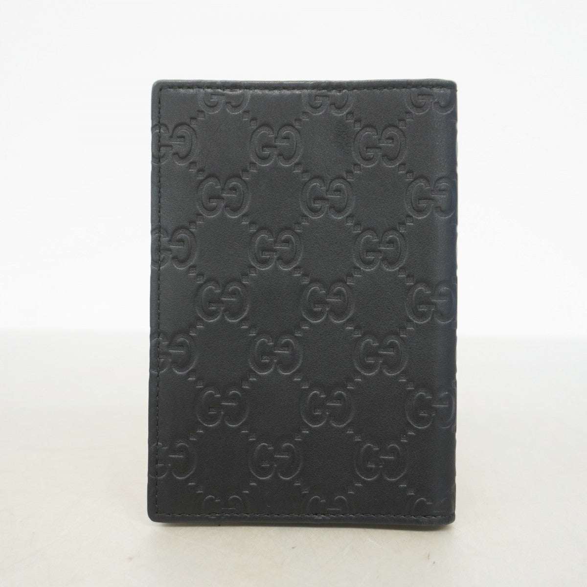【5hc1941-h】グッチ 手帳カバー グッチシマ 154694 レザー ブラック【中古】メンズ レディース ユニセックス