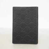 【5hc1941-h】グッチ 手帳カバー グッチシマ 154694 レザー ブラック【中古】メンズ レディース ユニセックス