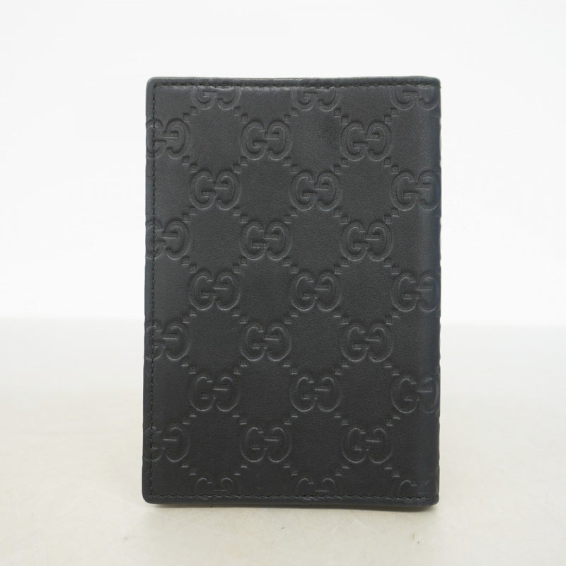 【5hc1941-h】グッチ 手帳カバー グッチシマ 154694 レザー ブラック【中古】メンズ レディース ユニセックス