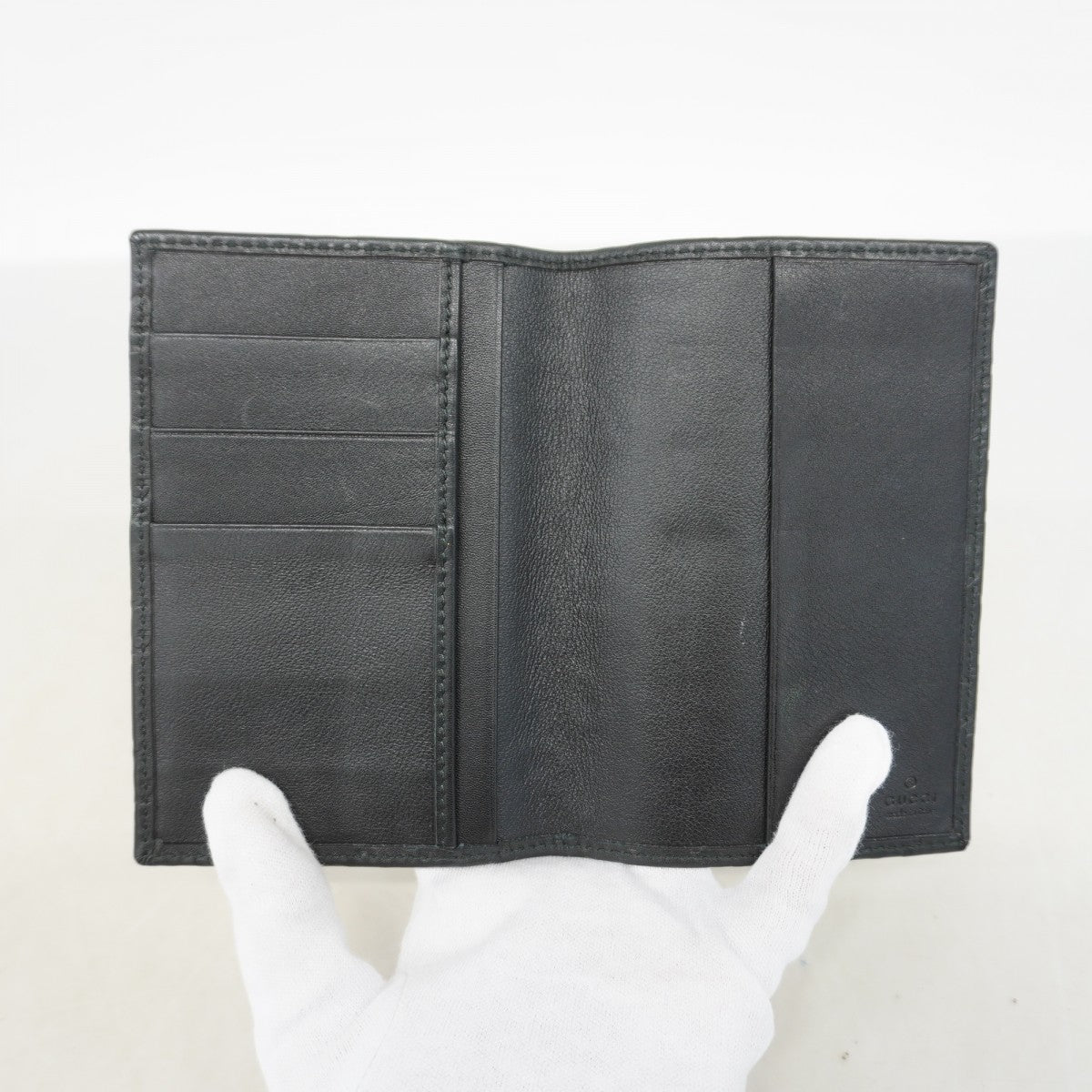 【5hc1941-h】グッチ 手帳カバー グッチシマ 154694 レザー ブラック【中古】メンズ レディース ユニセックス