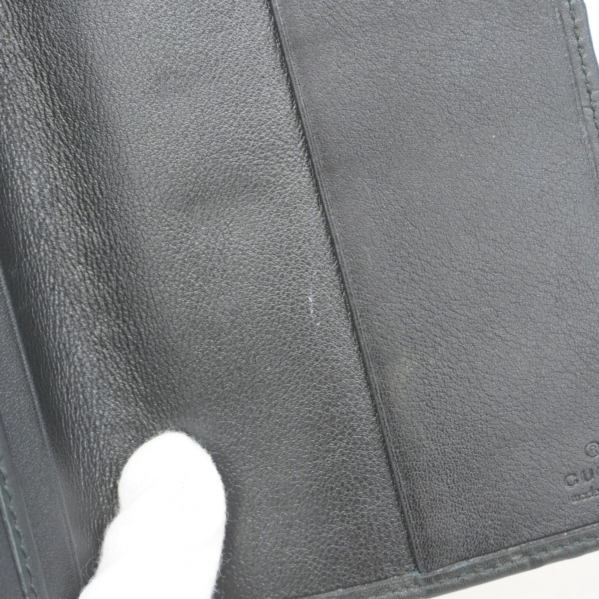 【5hc1941-h】グッチ 手帳カバー グッチシマ 154694 レザー ブラック【中古】メンズ レディース ユニセックス