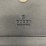 ★SALE【5hc2094-h】グッチ 名刺入れ グッチシマ 406924 レザー ブラック シャンパンゴールド金具【中古】レディース
