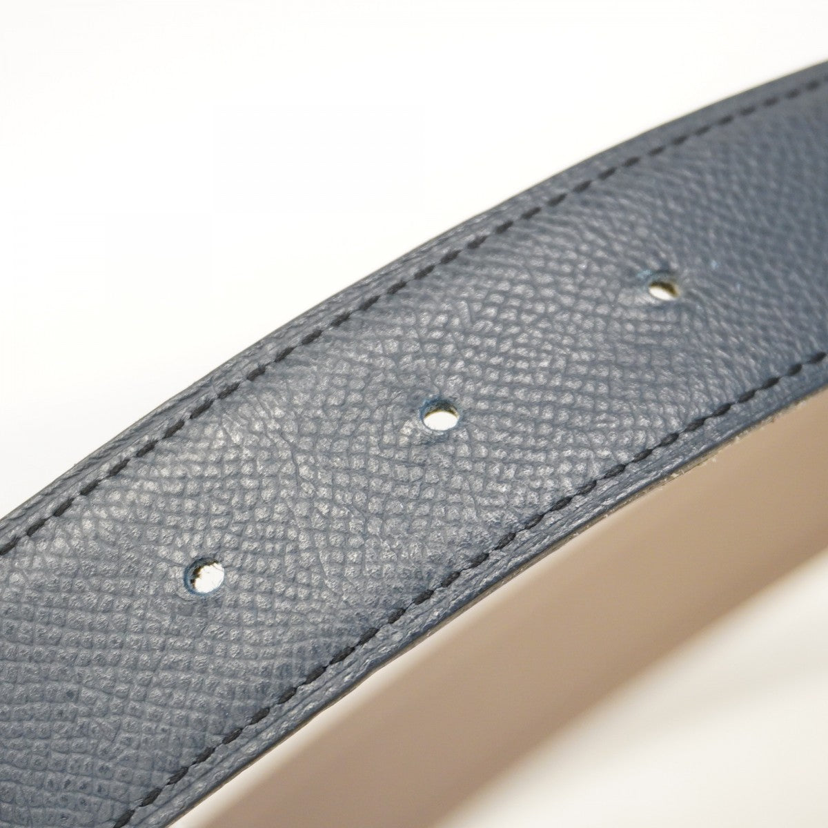 【5hc2128-h】エルメス ベルト コンスタンス ヴォーエプソン ブルーインディゴ/エタン シルバー金具 C刻印【中古】メンズ レディース ユニセックス