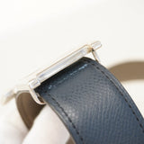 【5hc2128-h】エルメス ベルト コンスタンス ヴォーエプソン ブルーインディゴ/エタン シルバー金具 C刻印【中古】メンズ レディース ユニセックス
