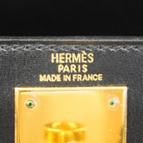 【5hc2139-h】エルメス ハンドバッグ ケリー28 ボックスカーフ ブラック ゴールド金具 □F刻印【中古】レディース