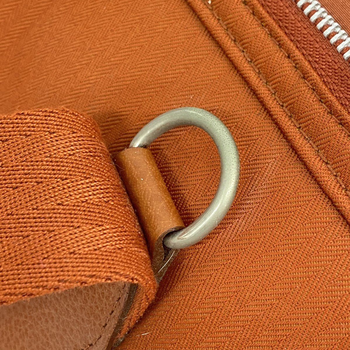 【5hc2264-h】エルメス ドッグキャリー トワルシェブロン オレンジ シルバー金具【中古】メンズ レディース ユニセックス