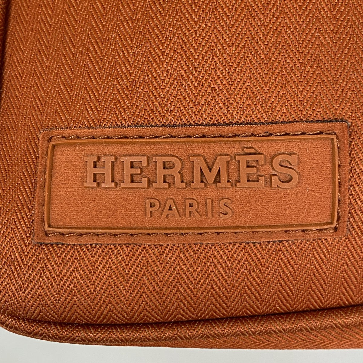 【5hc2264-h】エルメス ドッグキャリー トワルシェブロン オレンジ シルバー金具【中古】メンズ レディース ユニセックス