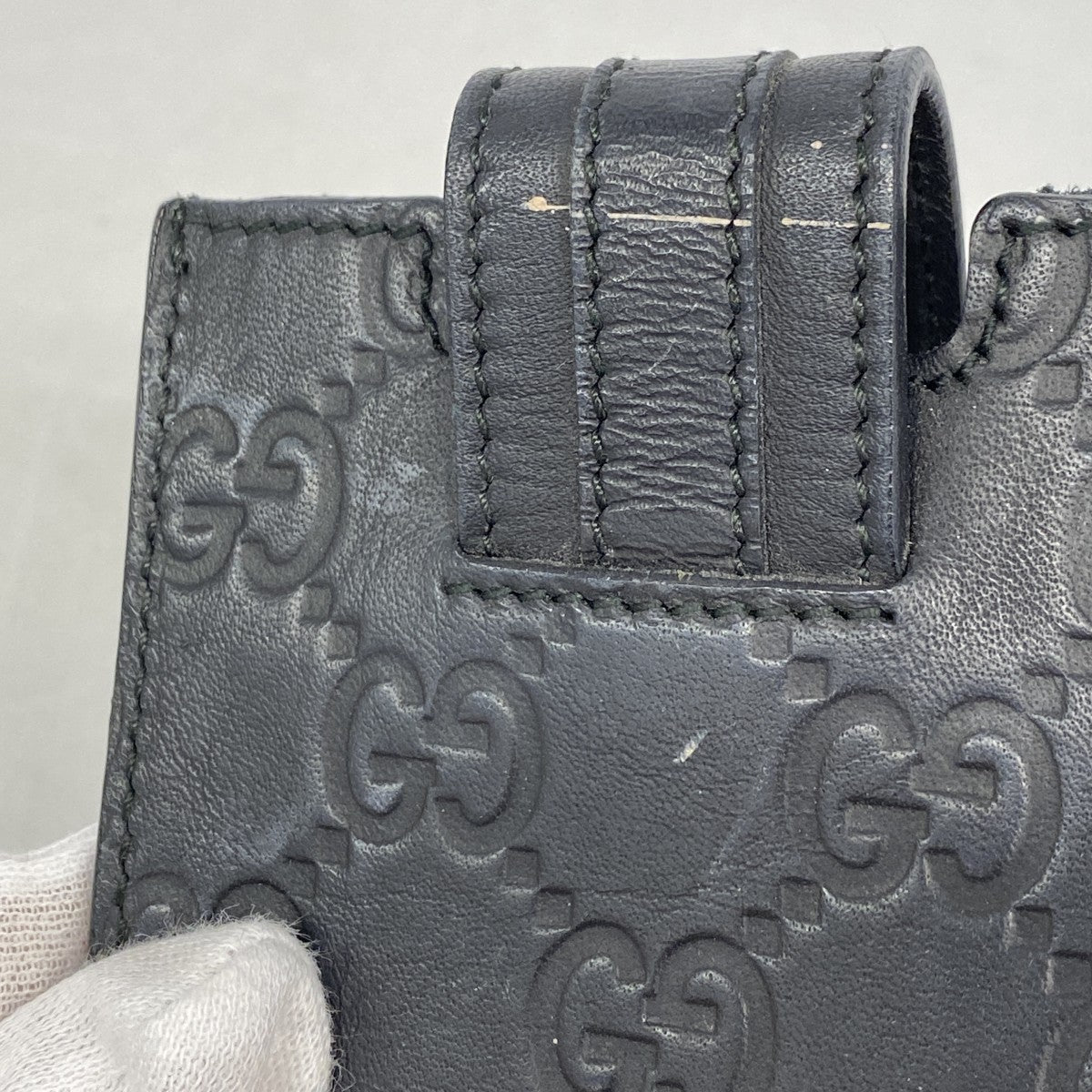 ★在庫処分★SALE【5hc2266-h】グッチ カードケース グッチシマ 240188 レザー ブラック シルバー金具【中古】メンズ レディース ユニセックス