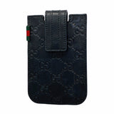 ★在庫処分★SALE【5hc2266-h】グッチ カードケース グッチシマ 240188 レザー ブラック シルバー金具【中古】メンズ レディース ユニセックス