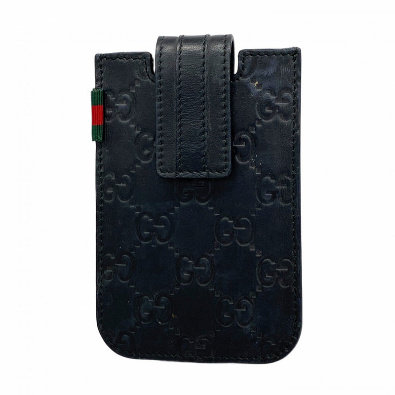 ★在庫処分★SALE【5hc2266-h】グッチ カードケース グッチシマ 240188 レザー ブラック シルバー金具【中古】メンズ レディース ユニセックス