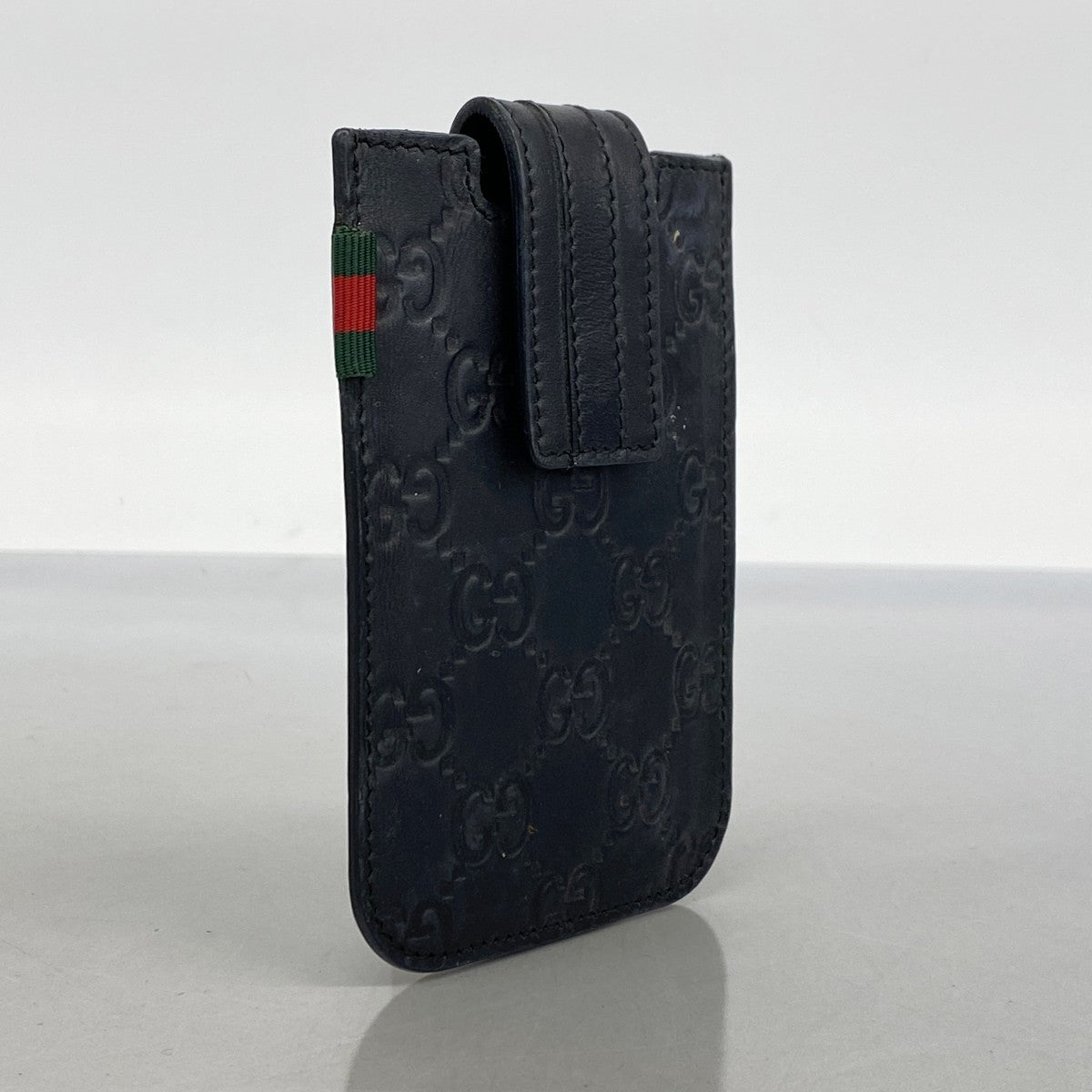 ★在庫処分★SALE【5hc2266-h】グッチ カードケース グッチシマ 240188 レザー ブラック シルバー金具【中古】メンズ レディース ユニセックス