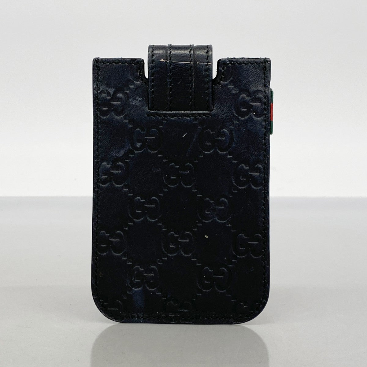 ★在庫処分★SALE【5hc2266-h】グッチ カードケース グッチシマ 240188 レザー ブラック シルバー金具【中古】メンズ レディース ユニセックス