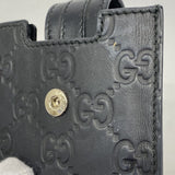 ★在庫処分★SALE【5hc2266-h】グッチ カードケース グッチシマ 240188 レザー ブラック シルバー金具【中古】メンズ レディース ユニセックス