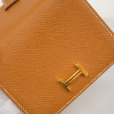 【5hc2399-h】エルメス コインケース ベアンミニ ヴォーエプソン ゴールド ゴールド金具 A刻印【中古】メンズ レディース ユニセックス